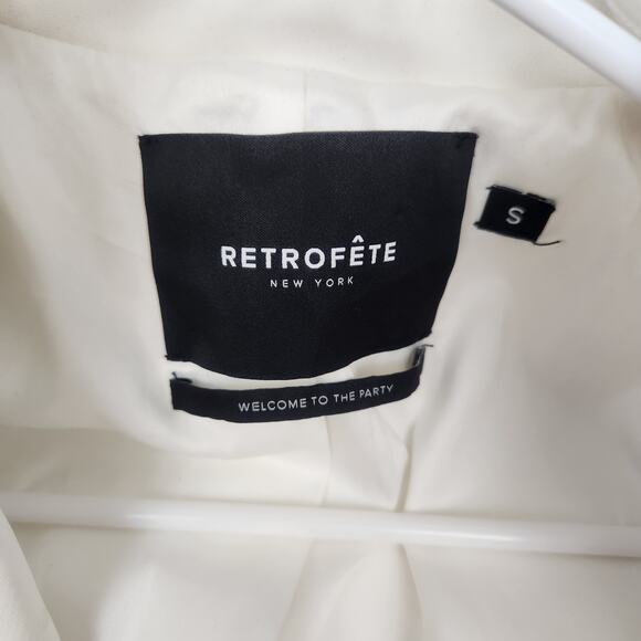 Retrofete Cream Blazer Size Small Single Breasted Fully Lined - Picture 8 of 12